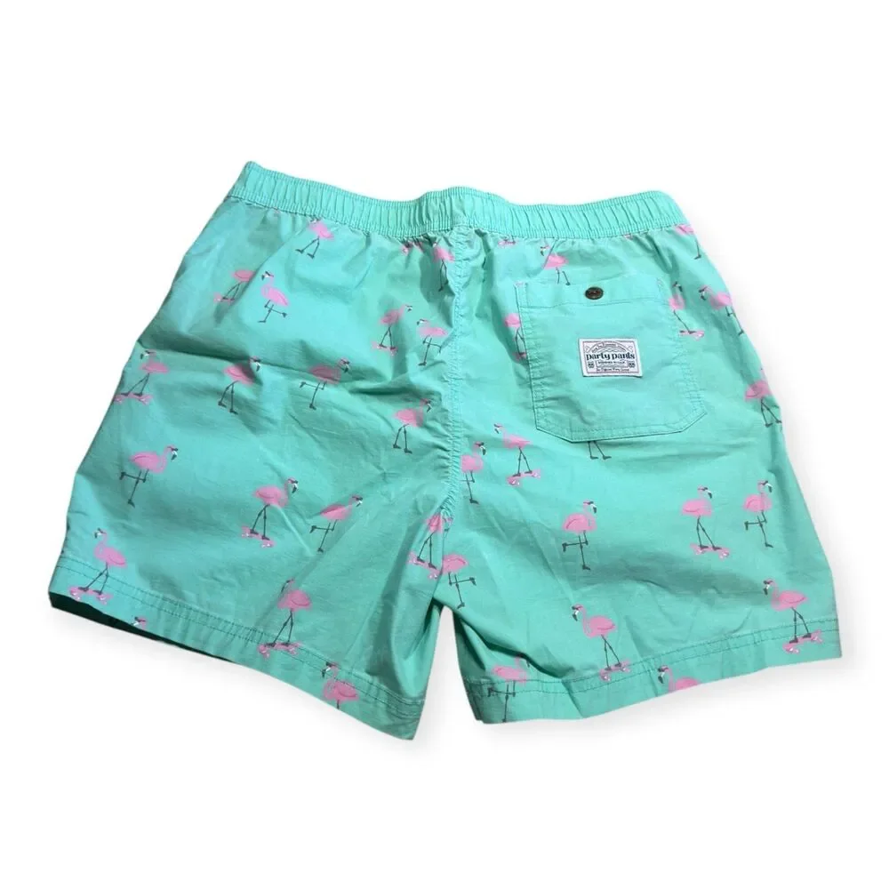 Party Pants Blue‎ Cruiser Flamingo Shorts Size Large Retro Y2K BNWT